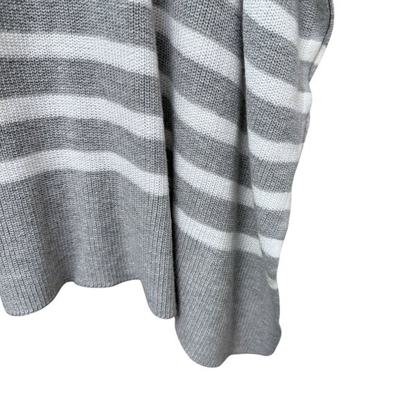 J.CREW Poncho Sweater Gray Stripe One Size Cotton Blend Womens Top NWT - Picture 8 of 10
